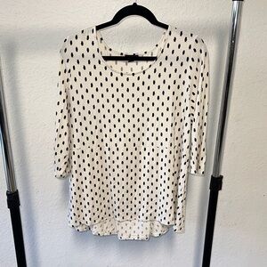 J. Jill Cream and Black Long Sleeve Top